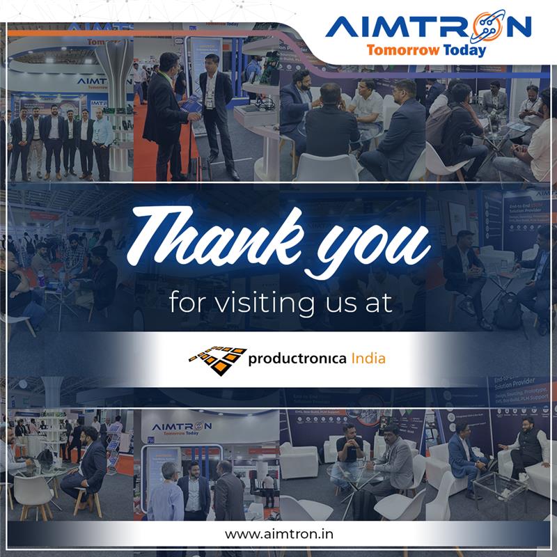 aimtronindia's tweet image. Thank you for visiting Aimtron Electronics at #ProductronicaIndia 2025!
Booth H4.F95

Each day = SUCCESS!
•  Design &amp;amp; EMS solutions
•  IoT &amp;amp; embedded systems
•  PCBA &amp;amp; box-build expertise

#ElectronicsInnovation #EMS #IoT #ThankYou #EventSuccess