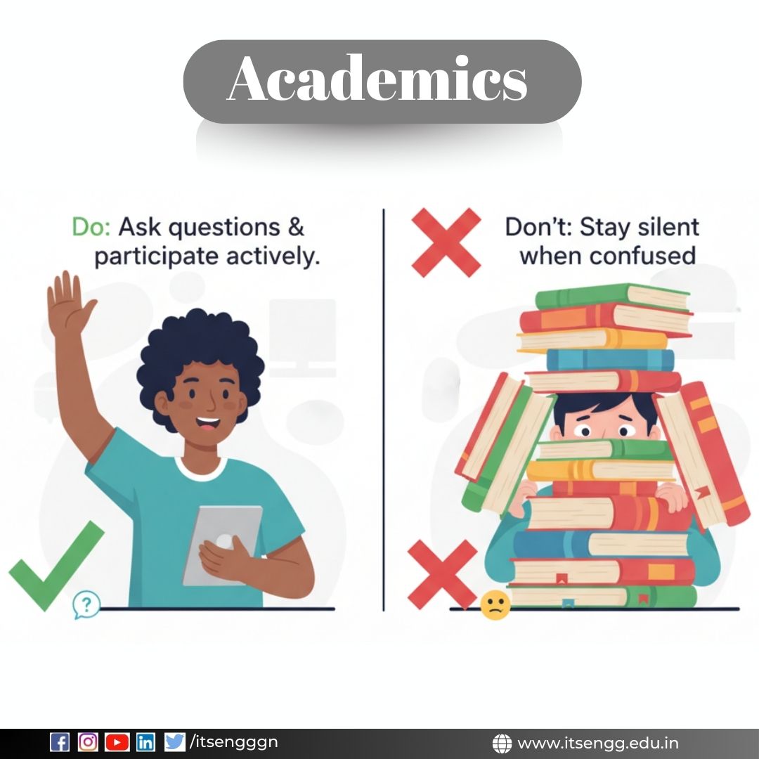 ITSEngggn's tweet image. ✨ Student Do’s & Don’ts of ITS Campus Life ✨
A guide to help students make the most of their journey at ITS – learn, grow, and enjoy while following campus values. 💡📚
#ITSEngineeringCollege #CampusLife #StudentGuide #CollegeDoAndDonts #StudentLife #ITSNoida #CampusVibes
