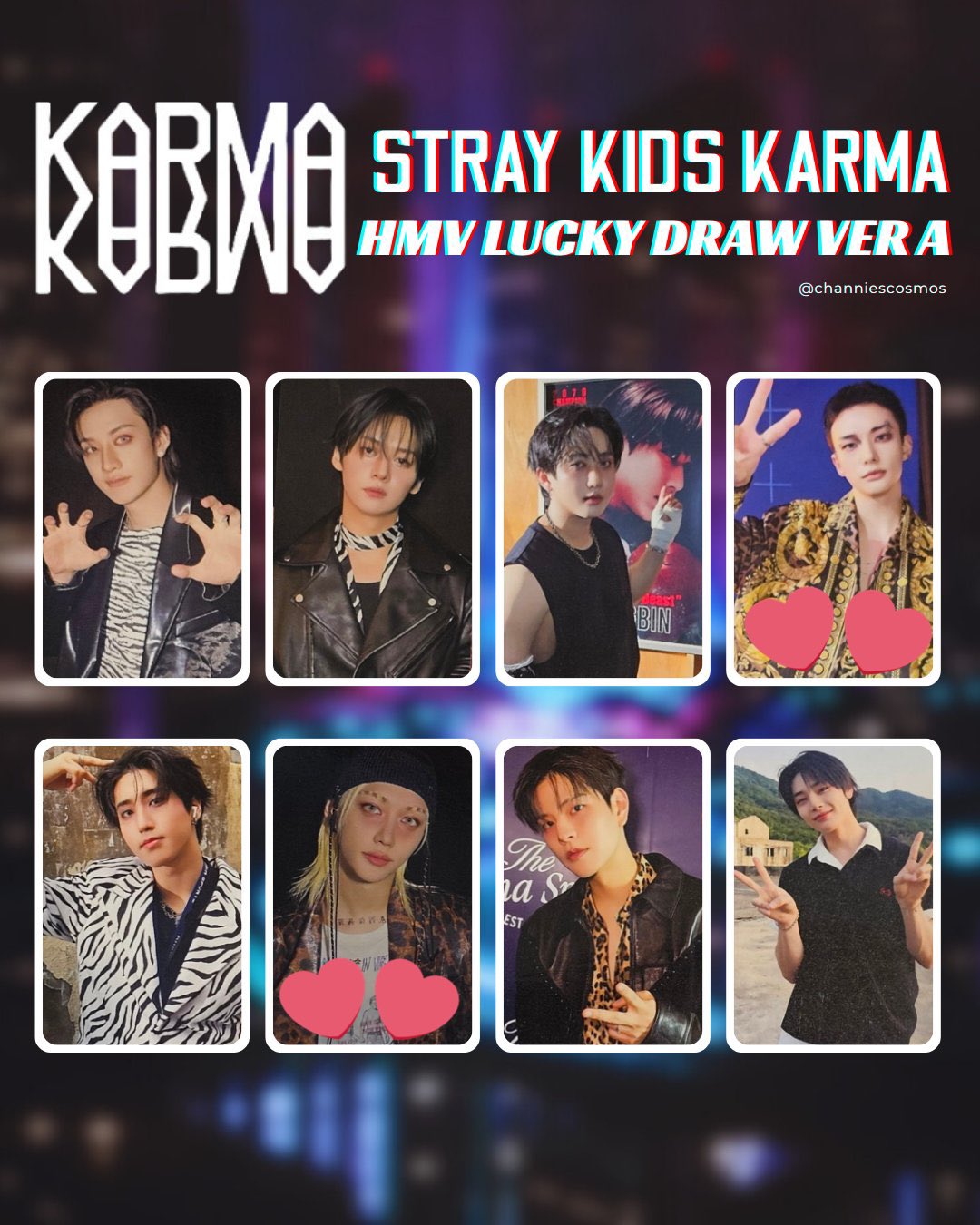 straykids KARMA HMV ラキドロ 特典 トレカ 24種 Stray Kids 『KARMA』 HMV 特典フォトカードB 24枚 スキズ HMV