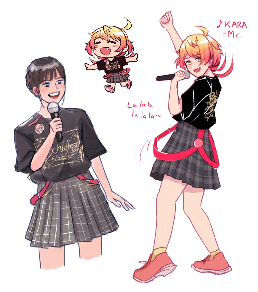 suspenders so cute they broke my art block. also please restock the tshirt 🥺 #中等部シュールフェスト