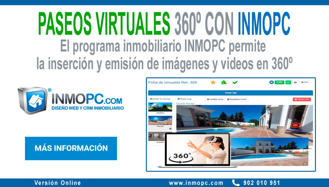 PASEOS VIRTUALES 360º CON INMOPC

El programa inmobiliario INMOPC permite la inserción y emisión de imágenes y videos en 360º. El futuro ya está aquí.

➕ info: inmopc.com/software-para-… 

#Software #Inmobiliario #Inmobiliaria #Inmopc #crm #paseos #virtuales #vr360