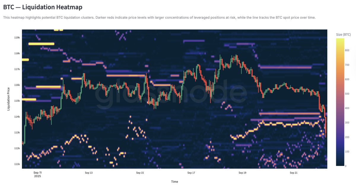 ⛓️💥GLASSNODE: "Liquidazioni lunghe per $BTC oltre $100 milioni dopo il crollo sotto $115k"