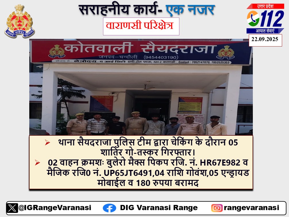 IgRangeVaranasi's tweet image. पुलिस उपमहानिरीक्षक वाराणसी परिक्षेत्र,वाराणसी
@Krishna_VK12
के निर्देशन में परिक्षेत्र के जनपद
@chandaulipolice 
द्वारा  किये गये सराहनीय कार्य
@ghazipurpolice 
@jaunpurpolice
@adgzonevaranasi
@Uppolice