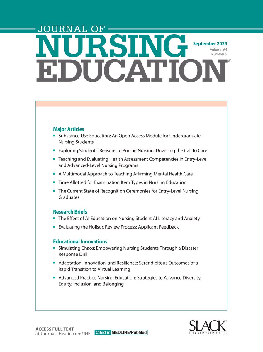 JNEJournal's tweet image. A national survey gathered data on behaviors indicative of physical assessment competency, assessment strategies, and teaching and learning approaches that foster competency development.  @JDoucetteNP 

Read more: tinyurl.com/2zzvxah2

#nursing #nursingeducation #competency