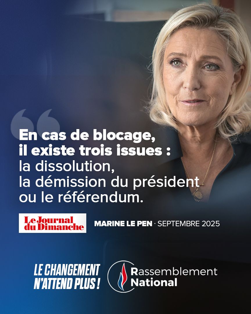 🔴 En s’obstinant à imposer son idéologie rejetée par une grande majorité de Français, Emmanuel Macron déstabilise nos institutions et la France !

Il est urgent de sortir de l’impasse : rendons la parole aux Français et respectons enfin leur choix !

🇫🇷 adhesions.rassemblementnational.fr