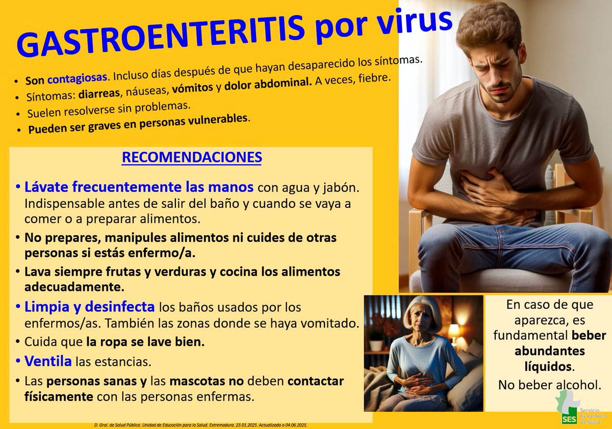 GASTROENTERITIS POR VIRUS – PREVENCIÓN

👉Las gastroenteritis por virus son frecuentes.
👉Suelen causar grandes trastornos a quien las padece y a sus familiares y personas cercanas, entre otros motivos, porque son contagiosas e impiden la mayoría de las actividades cotidianas.