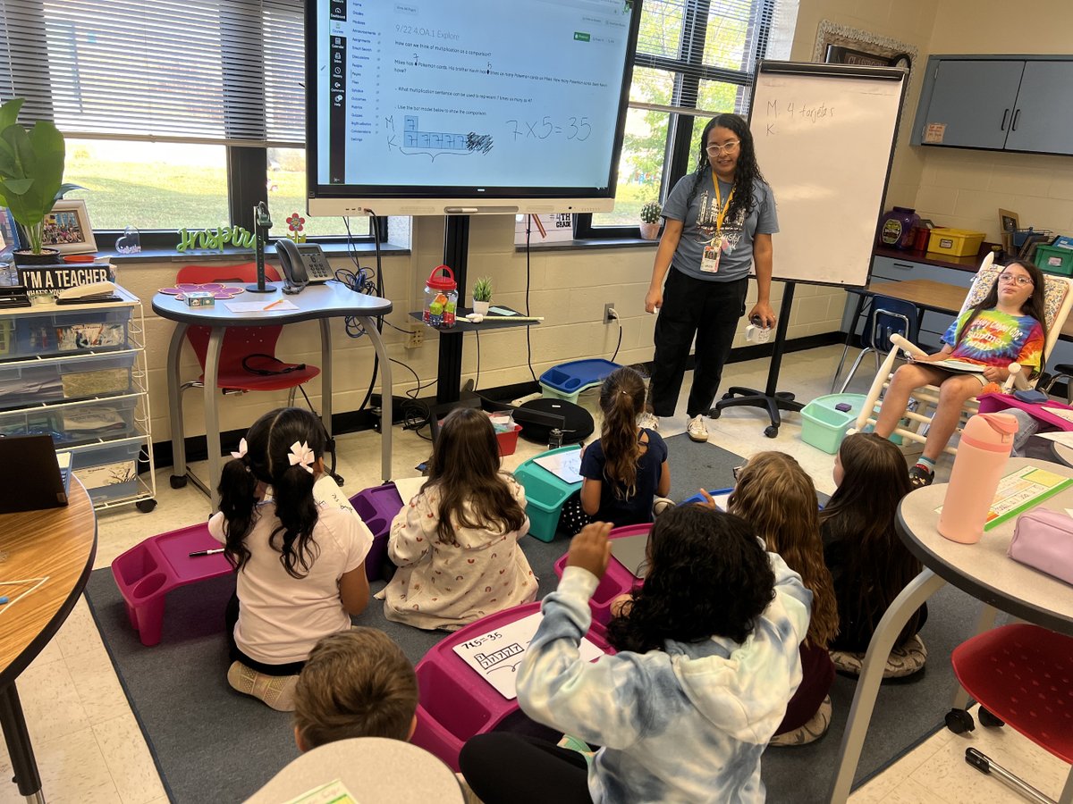 ShilohValleyES's tweet photo. Fourth graders @ShilohValleyES are working like true mathematicians, using visuals to solve and explain multiplicative comparisons. #LaunchingLeaders @AGHoulihan @TopperJenn58692 @UCPSNC https://t.co/Com0reGqqI