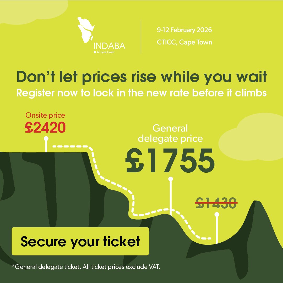 MiningIndaba's tweet image. ⏳ The countdown is on — just 5 months to go until Mining Indaba 2026!

Register before 29 October at 5PM SAST and save up to 34% on your ticket.

Register now to lock in the new rate before it climbs: eu1.hubs.ly/H0nbNqP0

#MiningIndaba #MI26