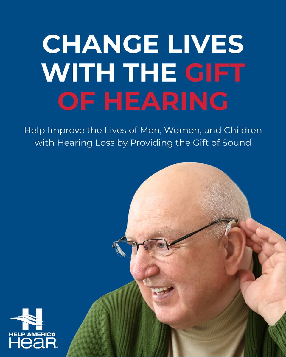 HelpAmericaHear's tweet image. 💙 At Help America Hear, we’re dedicated to giving the gift of sound. Every hearing aid we provide helps someone reconnect with family, friends, and life’s everyday moments.

➡️ Learn more: helpamericahear.org

#HelpAmericaHear #GiftOfSound #HearingLossAwareness