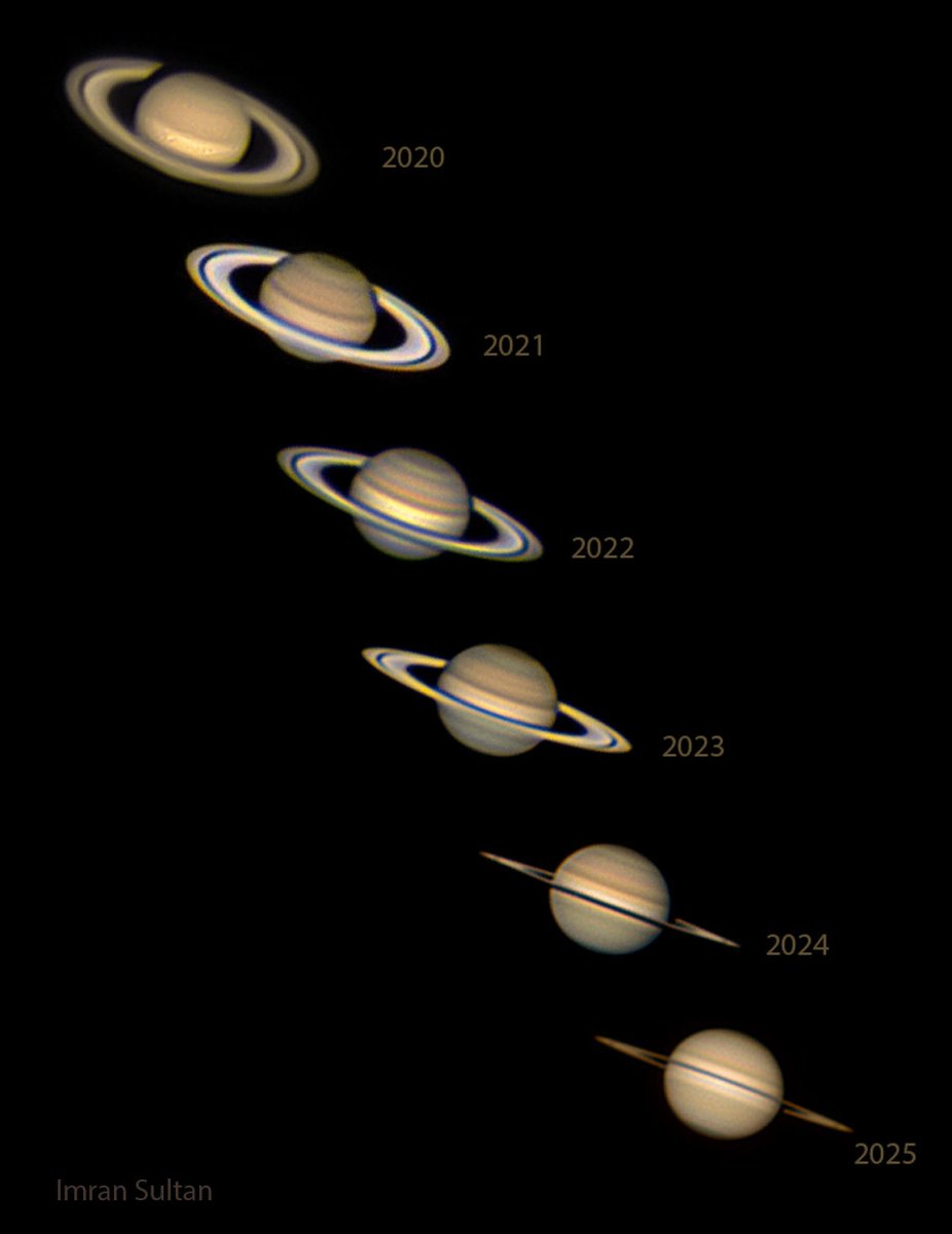 En Saturno, los anillos indican la estación. En la Tierra, hoy se conmemora un equinoccio, el momento en que el ecuador terrestre se inclina directamente hacia el Sol. Dado que los anillos de Saturno orbitan a lo largo del ecuador del planeta, estos anillos aparecen más
