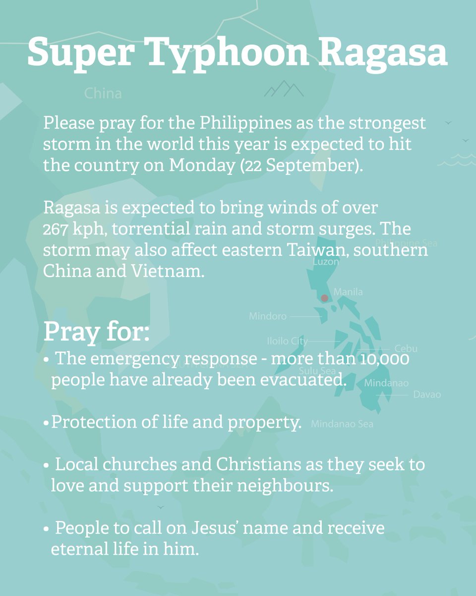 Please join us in prayer for the Philippines bracing itself for Super Typhoon Ragaza 🙏
#Philippines #SuperTyphoonRagasa #SuperTyphoonNando