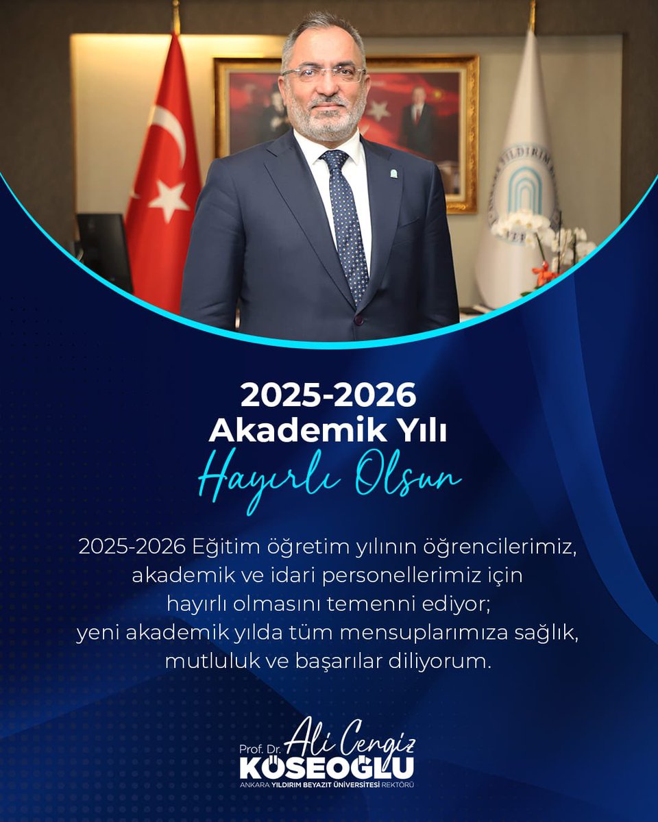 2025-2026 Eğitim öğretim yılının öğrencilerimiz, akademik ve idari personellerimiz için hayırlı olmasını temenni ediyor; yeni akademik yılda tüm mensuplarımıza sağlık, mutluluk ve başarılar diliyorum. <a href="/ybuankara/">Ankara Yıldırım Beyazıt Üniversitesi</a>