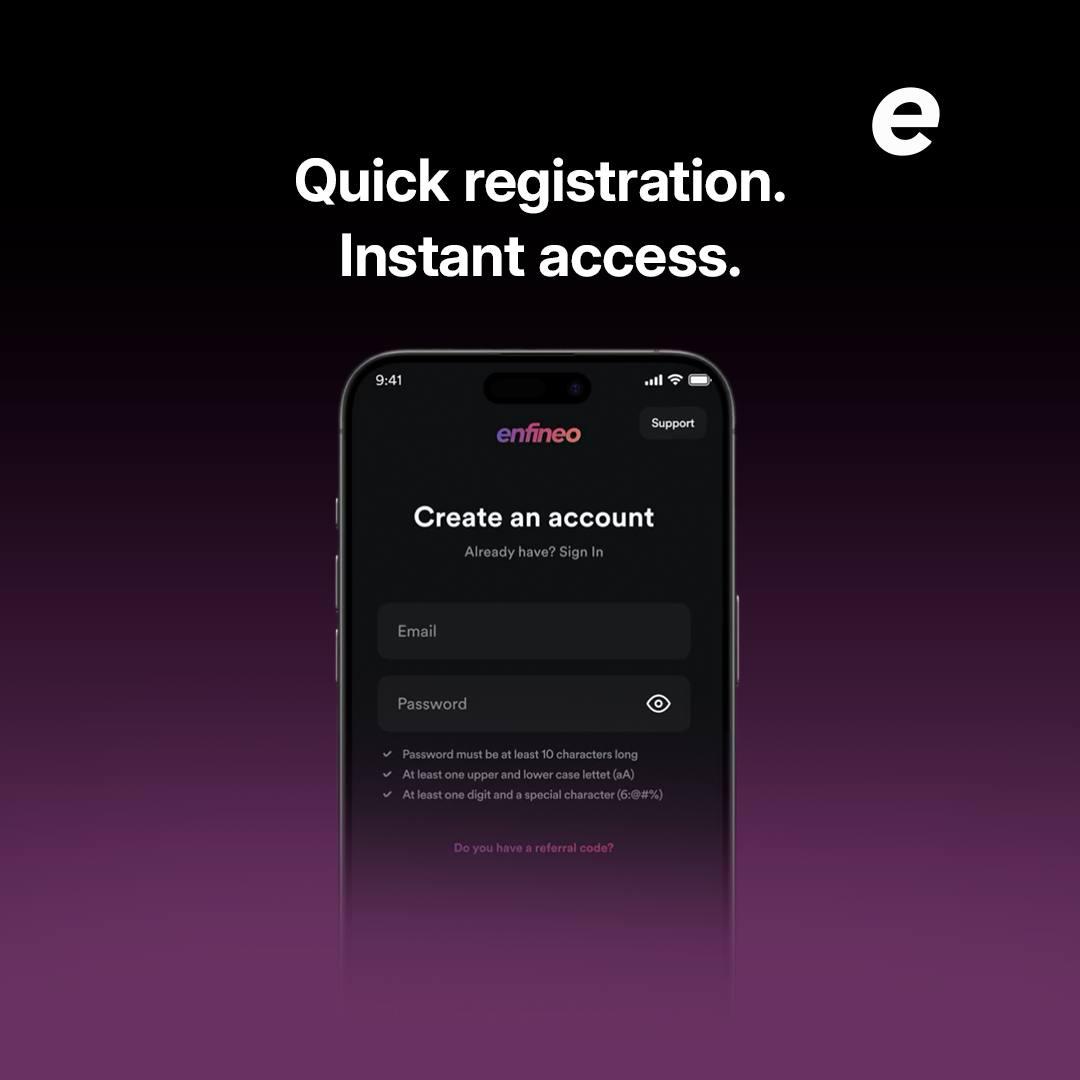 enfineoapp's tweet photo. Creating your enfineo account is as simple as it should be.

A few taps and you’re set:

✅ Download enfineo
✅ Register in few easy steps
✅ Start your crypto journey

Ready to begin? Download enfineo on App Store or Google Play. https://t.co/dAhe8OGV5d