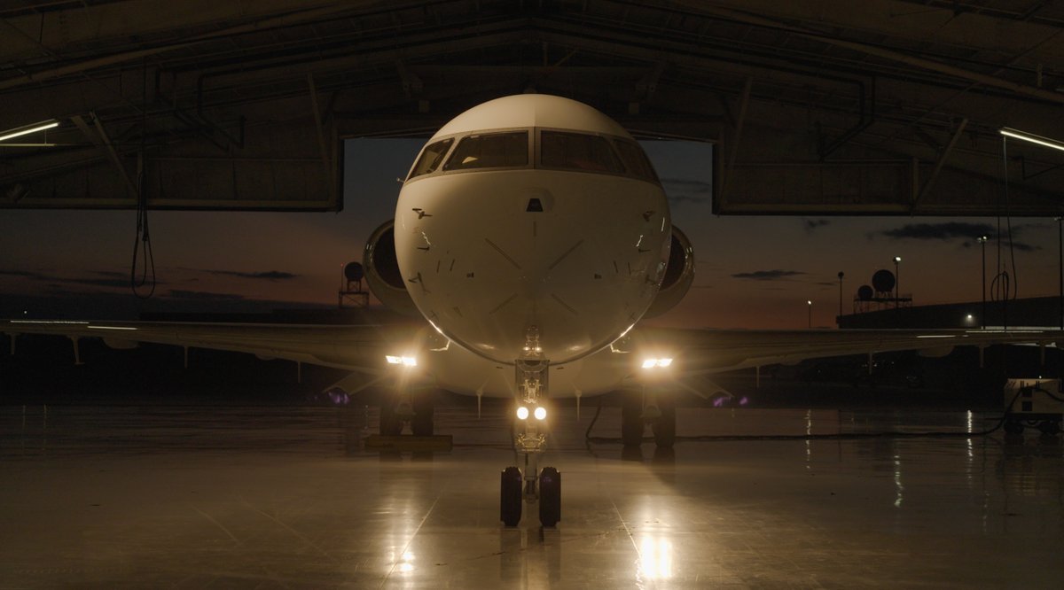 Bombardier's tweet image. #BombardierDefense delivers 9th Global aircraft to the @usairforce for Battlefield Airborne Communications Node (#BACN) Program. bit.ly/46gkRHL
