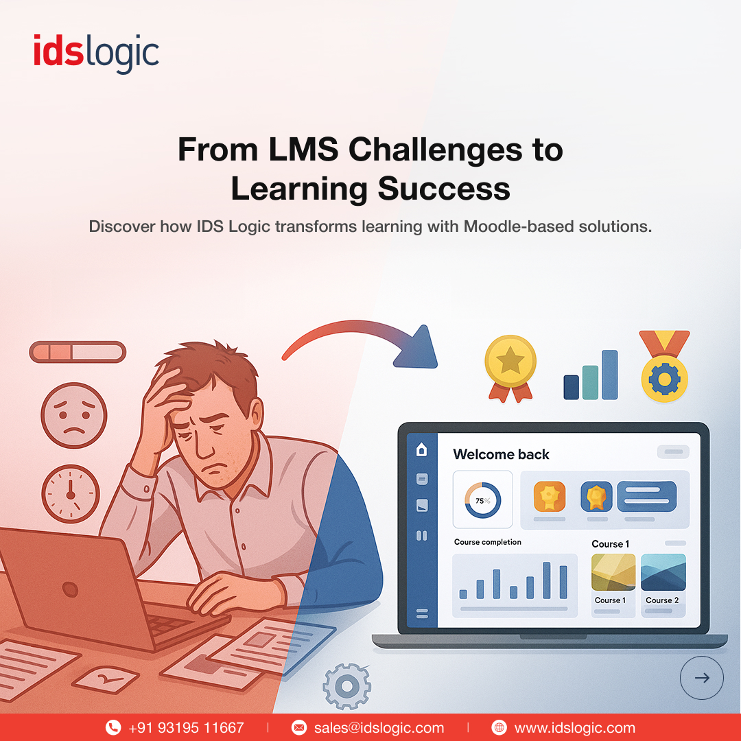 idslogic's tweet image. Learning simplified. Orgs face outdated systems, low engagement, &amp;amp; scalability issues. IDS Logic builds custom Moodle LMS to boost engagement &amp;amp; ensure scalability. Visit idslogic.com/lms-development #LMSIndia #MoodleDev #EdTech