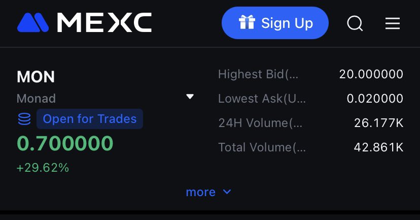 ninjaangry79's tweet image. The pre market price of Monad @monad is $0.7, but in my opinion, considering the number of tokens they said they’ll release, it should be much lower. It doesn’t matter though ,Monad will win in the end🤟🏻💜