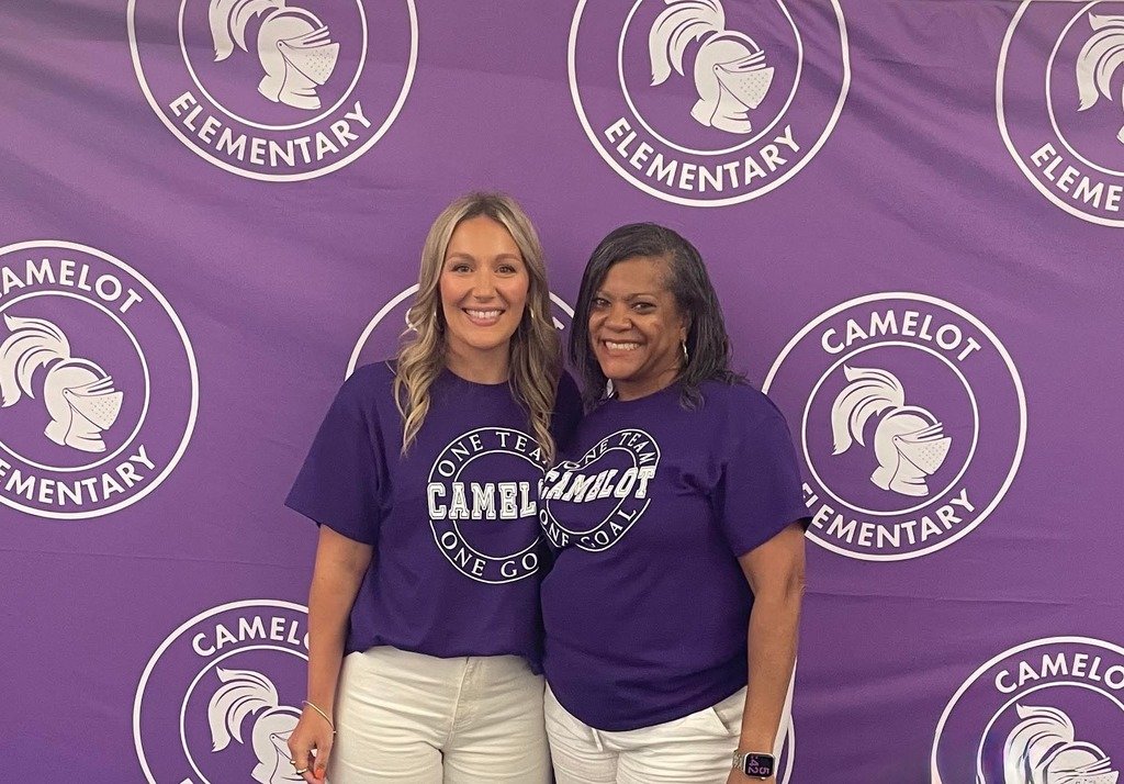 Camelot welcomes Mrs. Liz Phelps as our new Assistant Principal!  Mrs. Vaughn, Principal, and all of us Knights welcome you to our family! 💜  #Administrators
