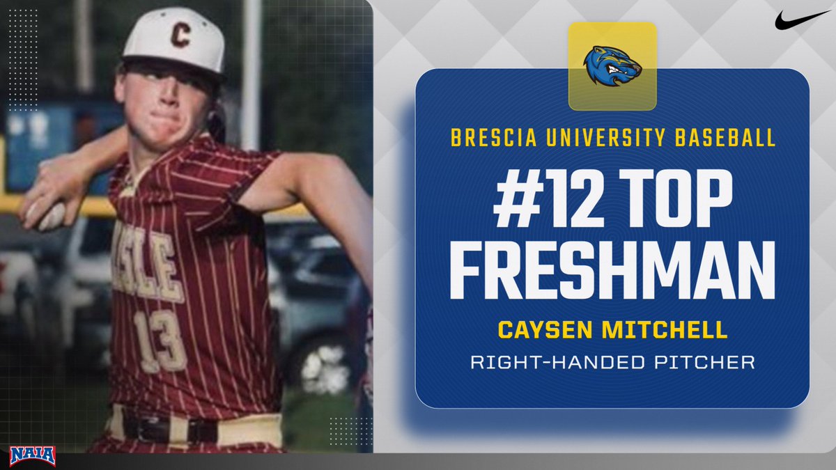 Brescia Baseball's, Caysen Mitchell, named to Perfect Game's Top NAIA Incoming Freshman!

📰 tinyurl.com/bddwfdvz

#WelcomeToTheDen #TheRightWayToPlay