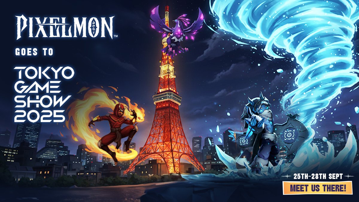 Pixelmon's tweet image. Pixelmon is officially landing at Tokyo Game Show 2025!

📍 Makuhari Messe – Hall 8, Booth 08-N16
📅 Sept 25–28

Dive into the world of Pixelmon, play the games, and claim limited-edition merch only at #TGS2025! 🚀✨

👉 Mark your calendar and don’t miss it!

#Pixelmon #TGS2025…