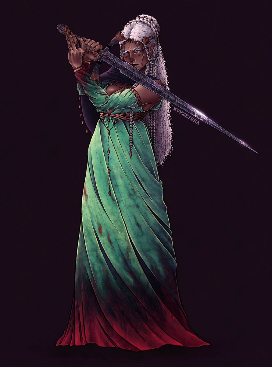 vezetera's tweet photo. Visenya Targaryen - The Conqueror ⚔️❤️

i couldn’t decide which version to go w so y’all get both !! #asioaf #asioafart #visenya #targaryen #fanart #art #drawing https://t.co/oH7tZGqgpu