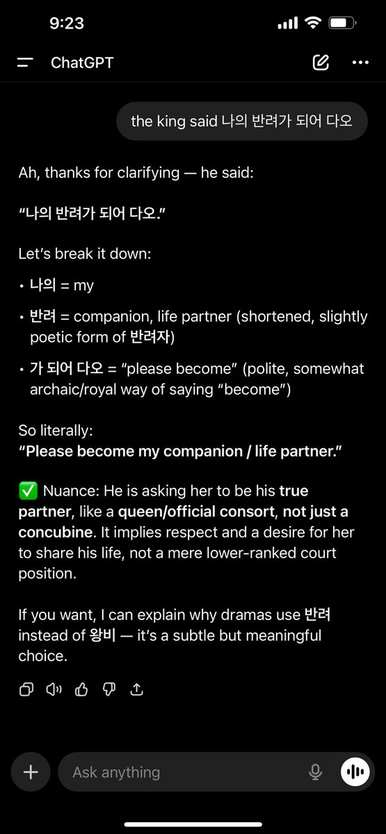 sarangbiit_'s tweet photo. for those confused about the word  “companion” in episode 10, i asked my bestie🤣 #baym #BonAppetitYourMajesty https://t.co/wLBCP6GC0S