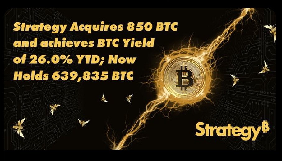 🚨 Strategy a acquis 850 #Bitcoin pour environ 99.7 millions de dollars.

L’entreprise détient désormais 639 835 $BTC.