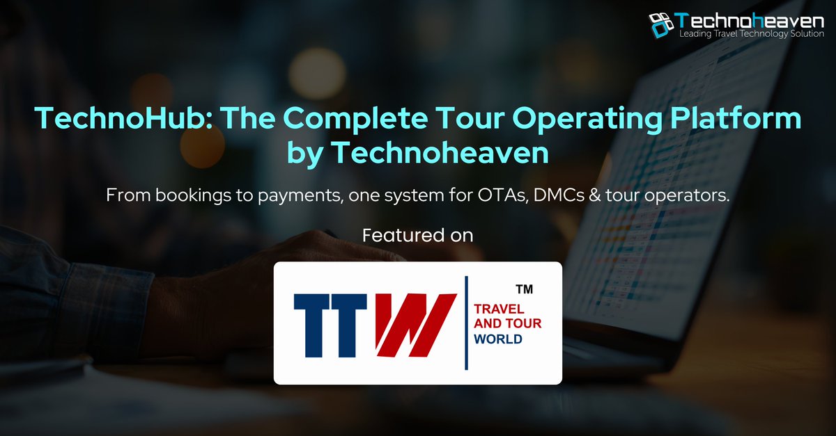 TechnoHeavenC's tweet image. 🚀Technoheaven launches TechnoHub — a future-ready tour operating platform to simplify bookings, contracts &amp;amp; payments with real-time API integrations &amp;amp; automation.

🔗Read more: bit.ly/46t6azW
📅Book a meeting: technoheaven.com/get-quote.aspx 

#Technoheaven #TechnoHub #OTA #DMC