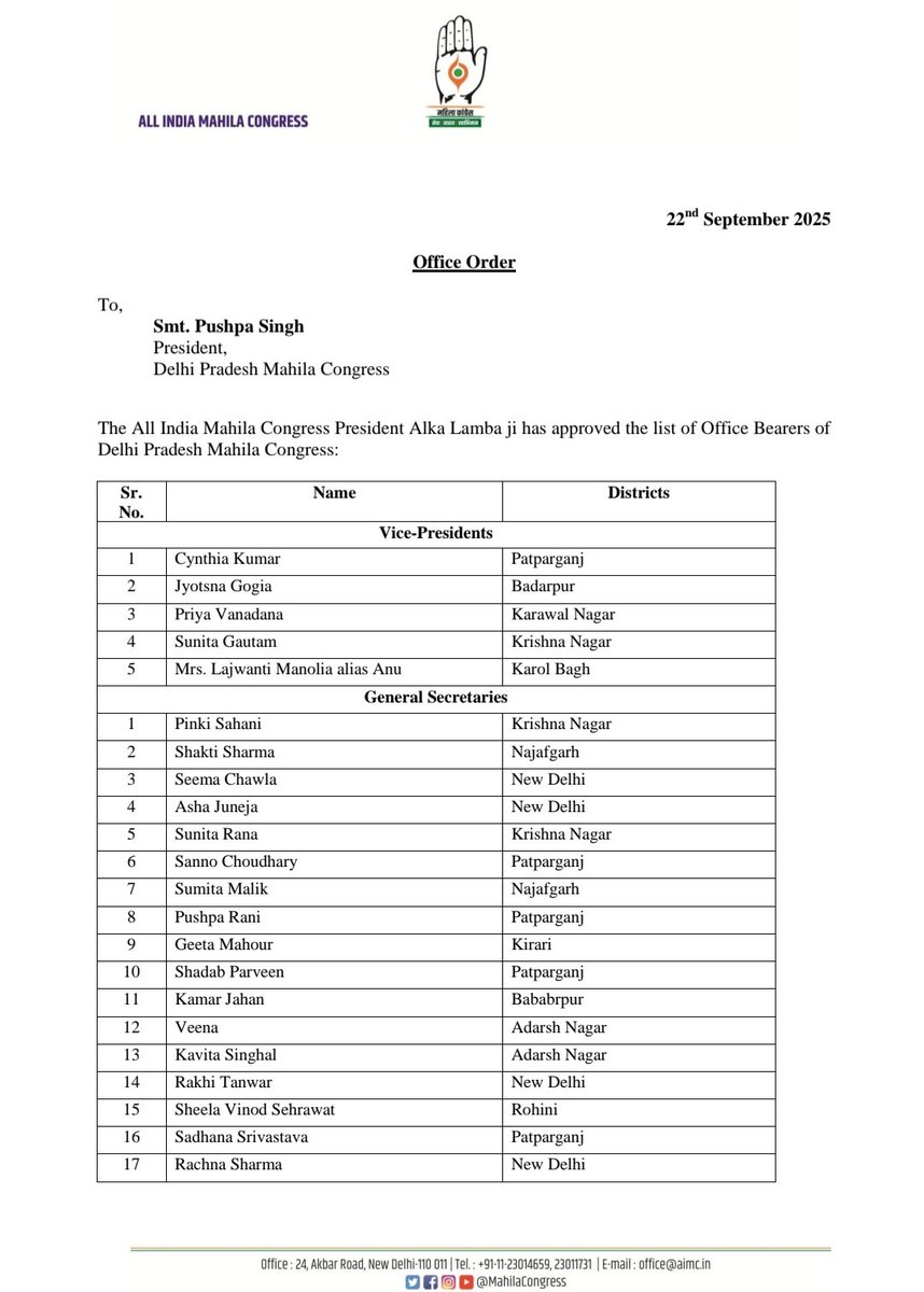 Delhi Pradesh Mahila Congress tweet media