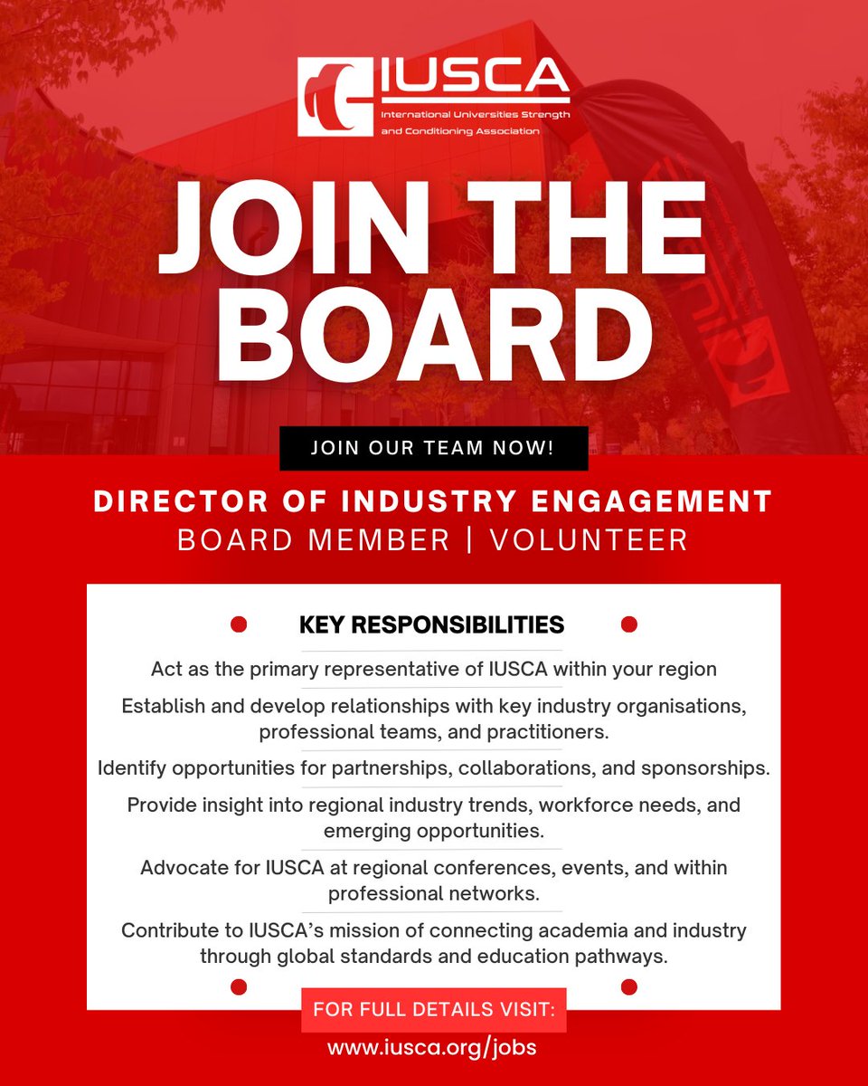 🌍 Join the IUSCA Advisory Board

We are now appointing Directors of Industry Engagement (x6) across key global regions (US, UK, Europe, Asia, Australia/New Zealand).

These prestigious voluntary board positions are for senior professionals with a desire to grow the S&amp;C