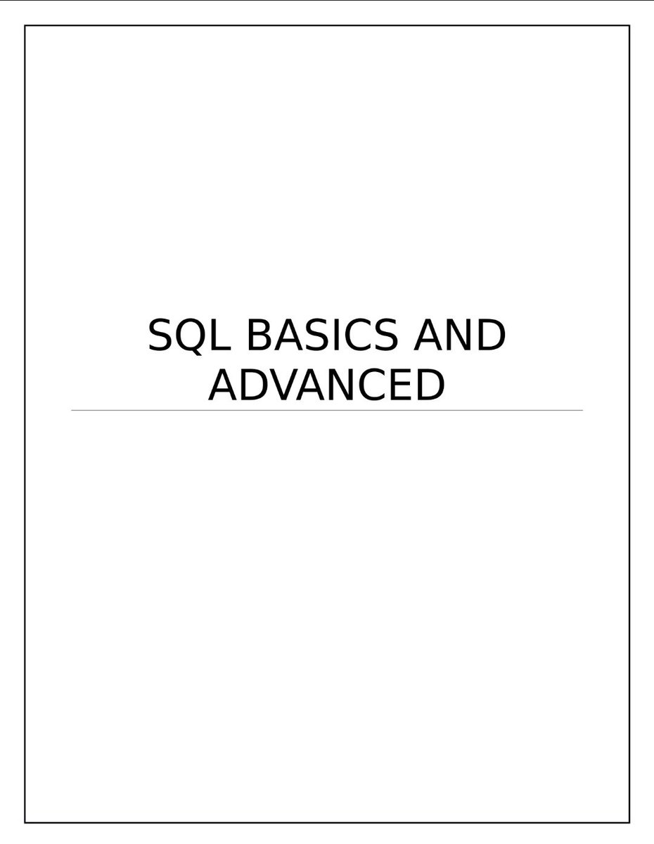 Krishnasagrawal's tweet image. SQL Basics to Advance Notes 📘
To get it ✅
1. Like and comment 'SQL'
2. Repost 🌠
3. Follow me so that, I can dm.
#SQL