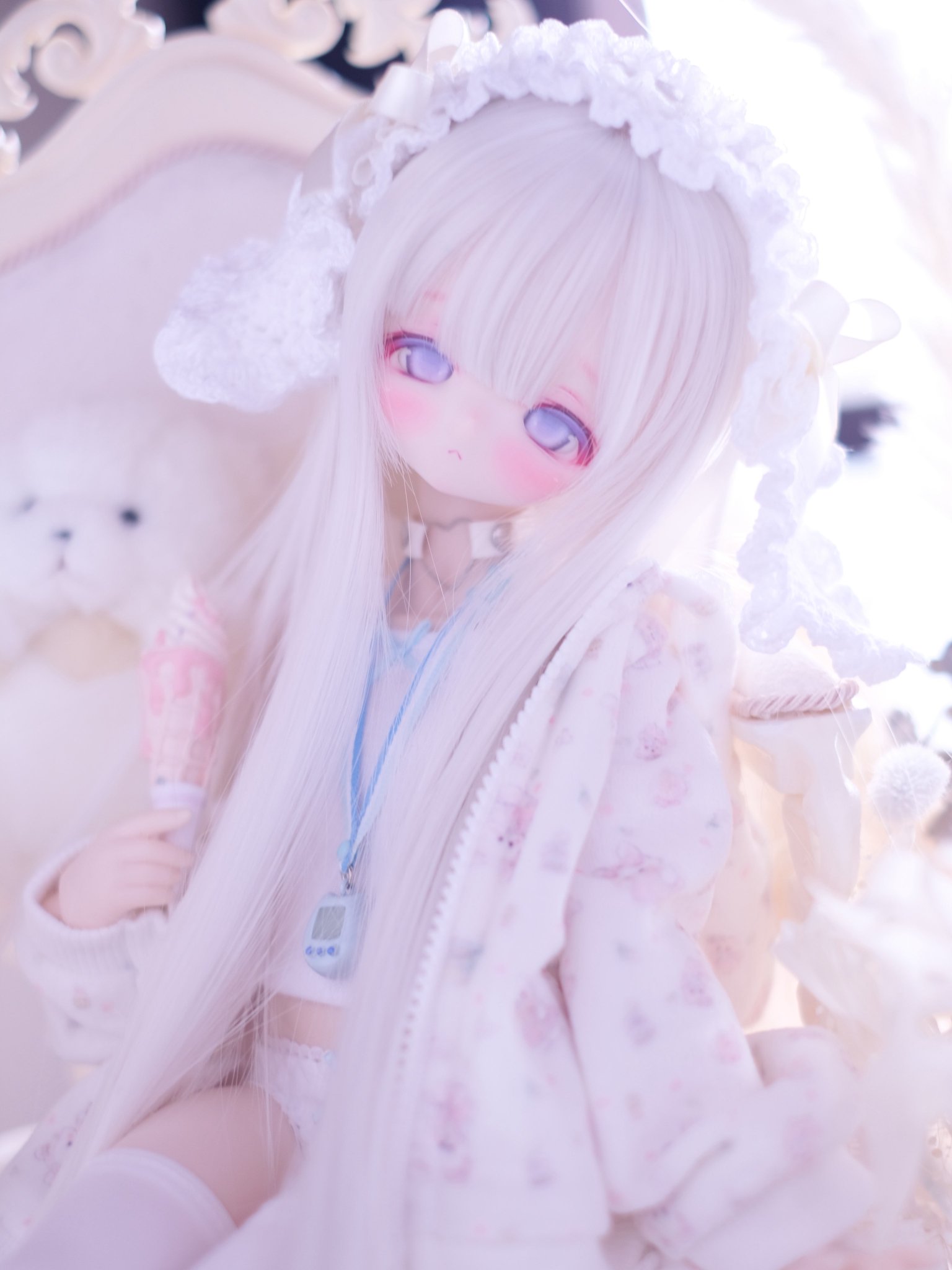 rainbow様♡ありがとうございます♡ ねむい〜💭 瞼がぁ〜🐥💜💭 𓂃𓈒໒꒱‪𓏸 #インコのリアラ‬
