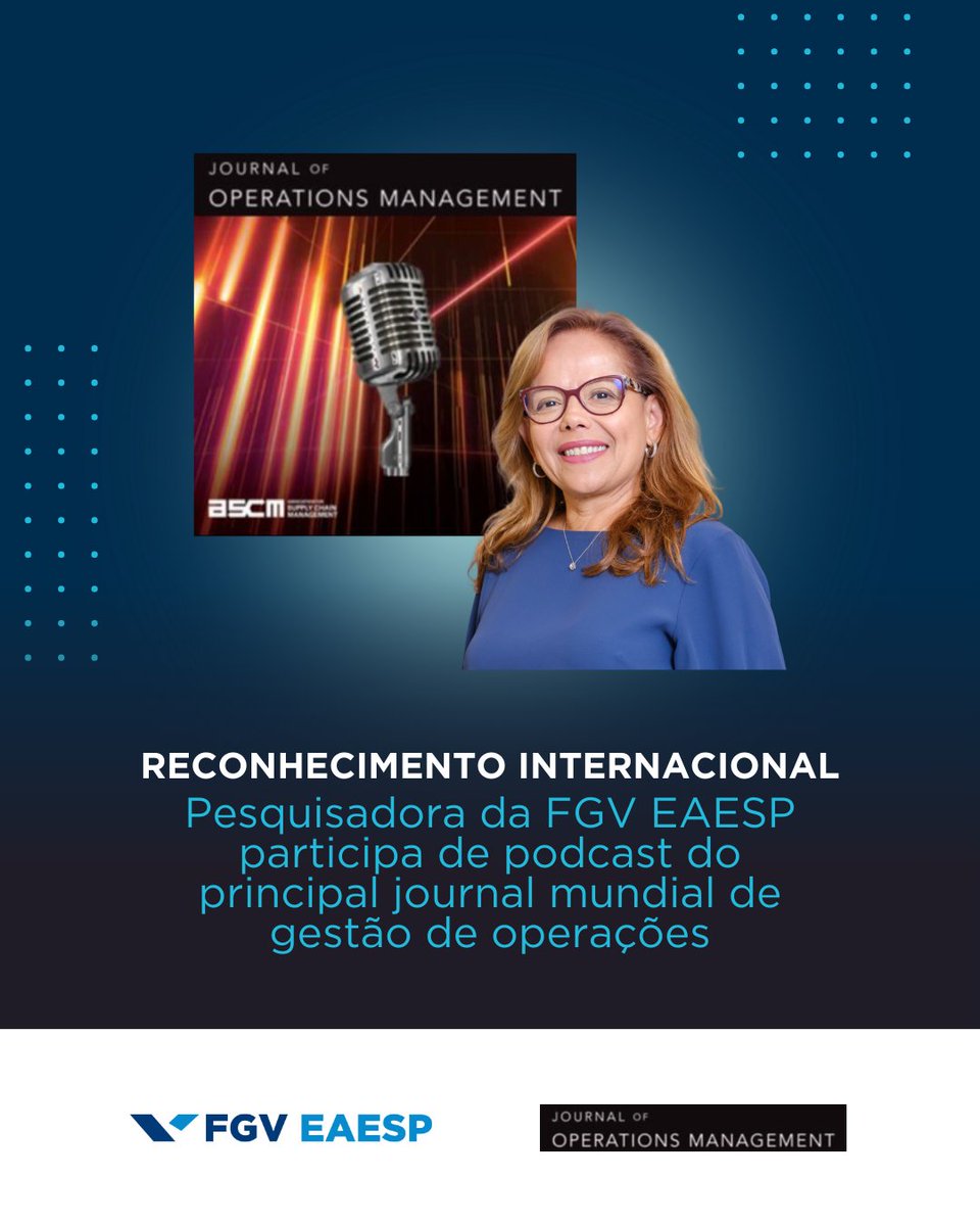 FGV_EAESP's tweet image. Confira a entrevista de nossa professora, Susana Pereira, sobre seu último artigo publicado na Journal of Operations Management (JOM) — o único ABS 4* da área: elliotbendoly.podbean.com/e/temp-title-1…

#FGVEAESP #Pesquisa #Inovação #Sustentabilidade #ImpactoGlobal #OrgulhoFGV #SupplyChain