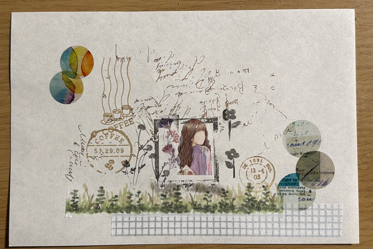 BC092fzSDXcdxfe's tweet image. 紙博で購入したデザインペーパーでコラージュしてみました
この紙って藁半紙って仰ってましたが、昔懐かしい感じ✨素朴な感じも素敵ですね
福わけはんこさんで購入したゴム印も使いました

 #コラージュ初心者 
 #hase  
 #福わけはんこ