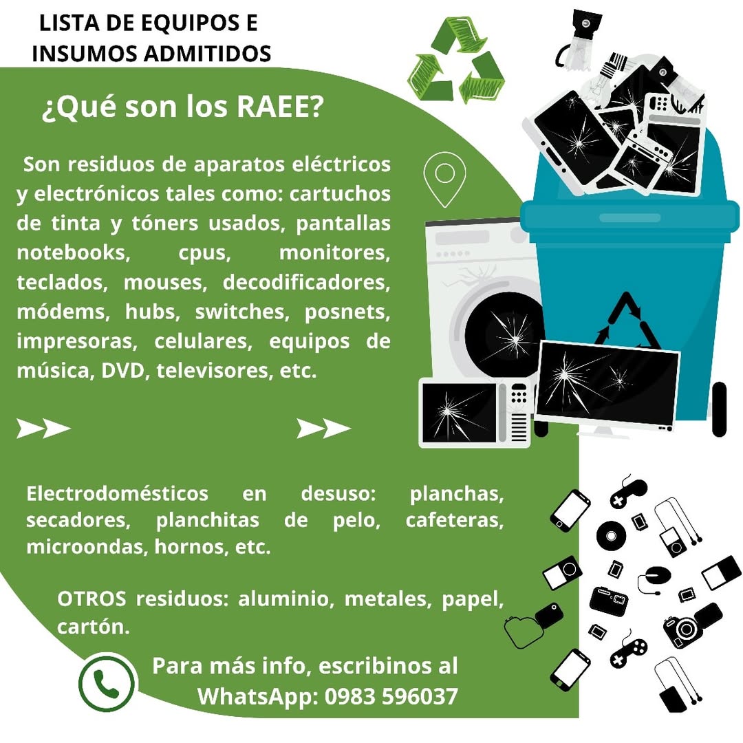 sosustentablepy's tweet image. 😉🖐️¡Hola Encarnación!  Encontrá nuestros EcoContenedores para gestión de reciclaje en la Gobernación de Itapúa y en la @uni.itapua. ♻️♻️
Ahora podés depositar tus residuos de aparatos eléctricos y electrónicos para un correcto descarte.
#MedioAmbiente #reciclaje #RAEE