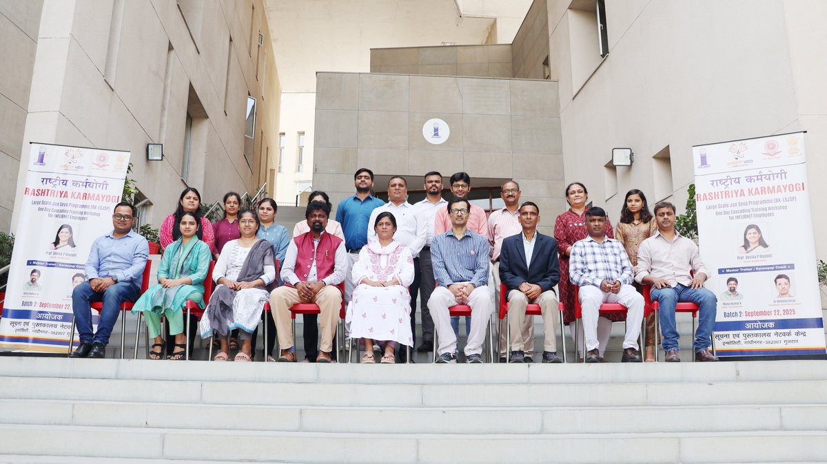INFLIBNET's tweet image. @INFLIBNET Gandhinagar conducted a Cascading Training under #RashtriyaKarmayogi – Large Scale Jan Seva Programme (RK-LSJSP), initiative of #CapacityBuildingCommission GoI, for #INFLIBNET Staff members on 22 Feb 2025. #RashtriyaKarmaYogi