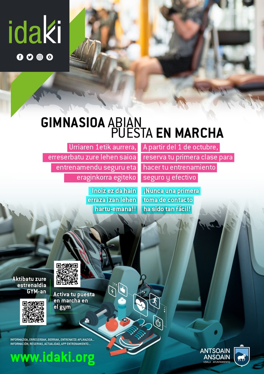 Gimnasioa abian. Lehen hurbiltzea modu errazenaz!  📷📷📷📷📷 >> bit.ly/47QLJ2p
Clases de puesta en marcha en el gimnasio. ¡Nunca una primera toma de contacto había sido tan fácil! 📷📷📷📷📷 >> bit.ly/46lPH0h