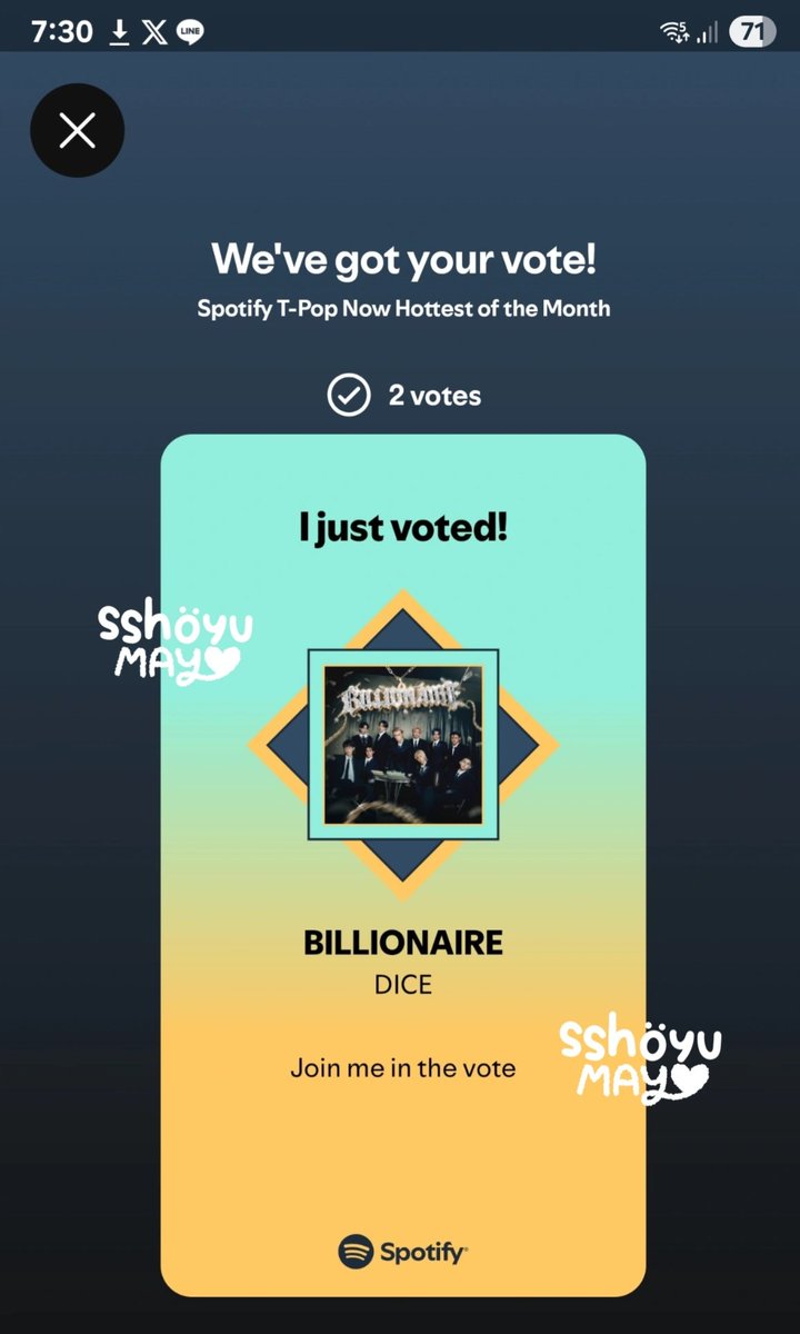 myo 🍳 (@sshoyumayo) on Twitter photo <a href="/VOTEFORDICETH/">VOTEforDICE (Slow)</a> 🤑🤑🤑
#โหวตกันDICE #VOTEFORDICE
#TMCxSpotifyHot4_DICE
#DICE_BILLIONAIRE #DICE_SONRAY <a href="/VOTEFORDICETH/">VOTEforDICE (Slow)</a> 🤑🤑🤑
#โหวตกันDICE #VOTEFORDICE
#TMCxSpotifyHot4_DICE
#DICE_BILLIONAIRE #DICE_SONRAY