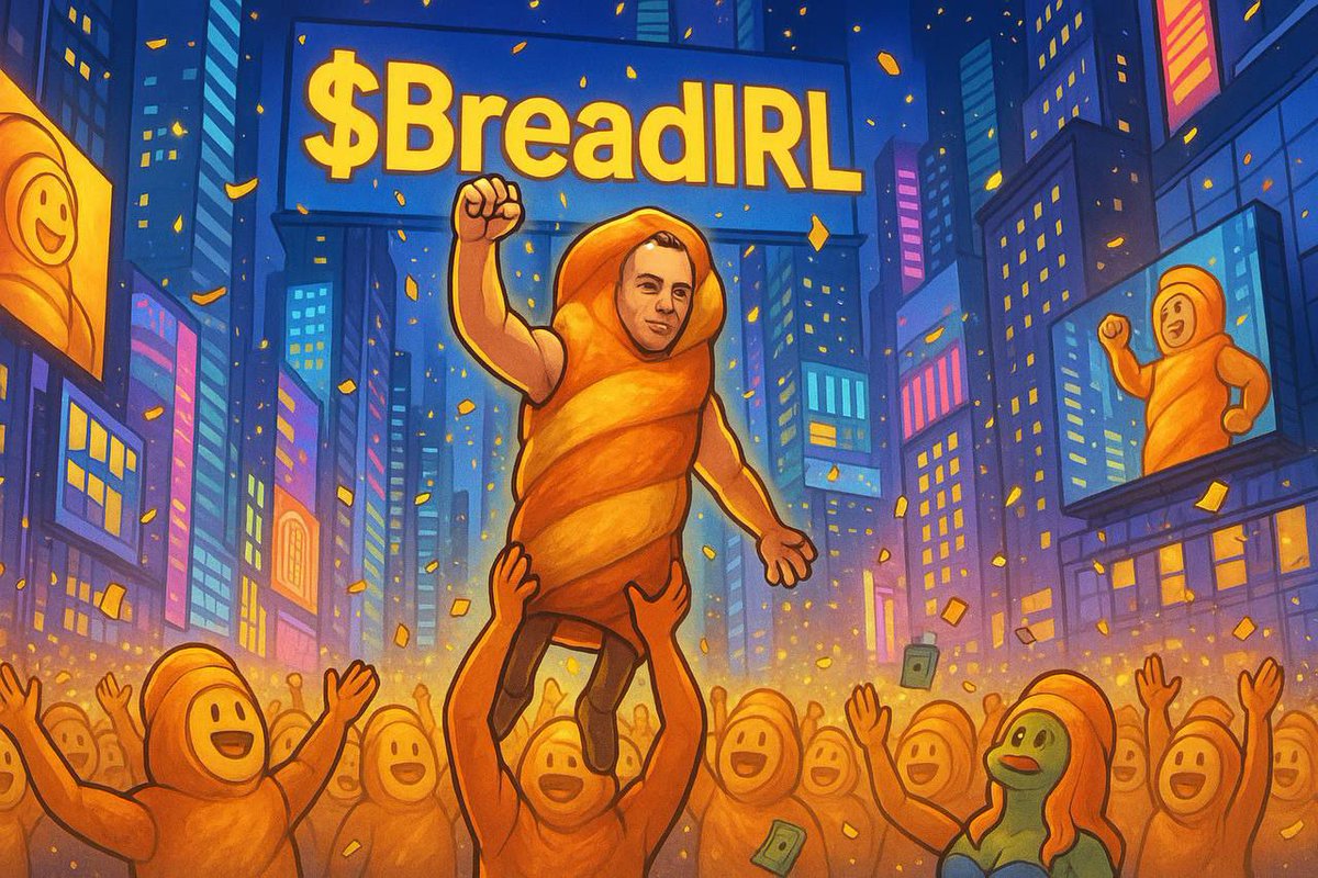 No more waiting No more countdown.
$BREADIRL is LIVE 🚀

The oven is open, the bread is rising and the launch party is in full swing 

Don’t miss the first slice of this feast 

CA: 9SjWE1vqKYH1AhaiNMEdPEnca1ot2jrbPWqsUsJYpump

Telegram: t.me/BreadIRL

X: