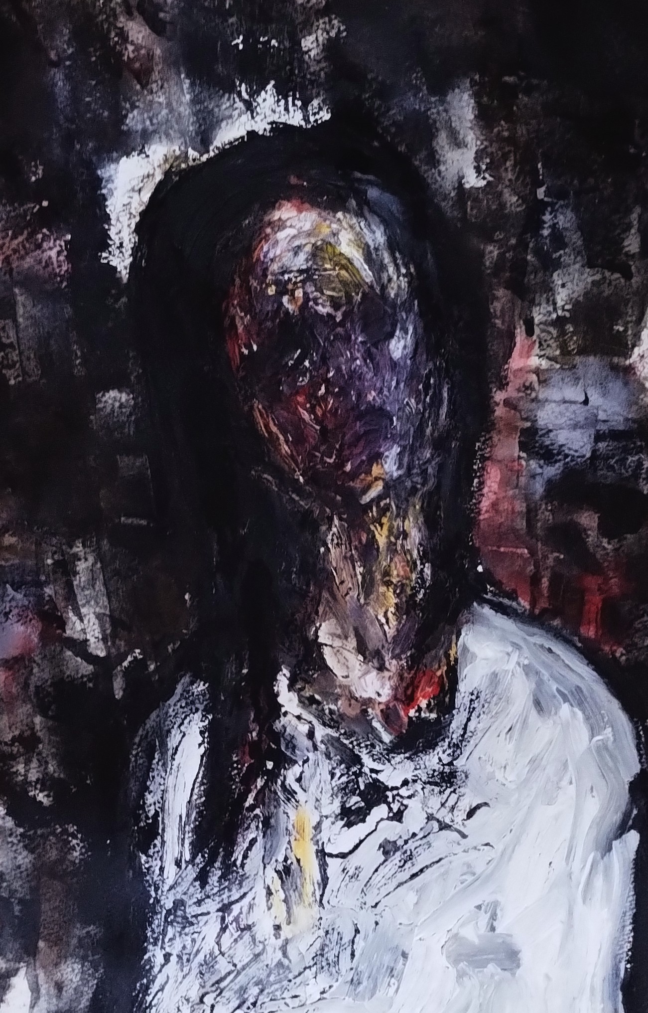 抽象画『鼻の赤い女』絵 現代美術 手数料安い 抽象画『鼻の赤い女』絵 絵画 - 現代美術 絵画 - 絵画