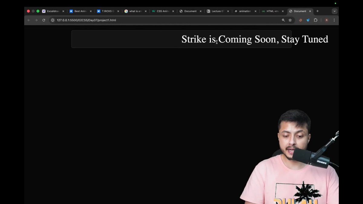 #Day13 Web development with
Rohit Negi Sir

Day 13 Complete....
Today Topics... 👇

✨What is an Animation?
✨The @keyframes Rule:
✨Creating Looping Animations:
✨Smooth Back-and-Forth Motion:

#rohitnegi #coderArmy #mernstack #WebDevelopment #DefenseChallenge