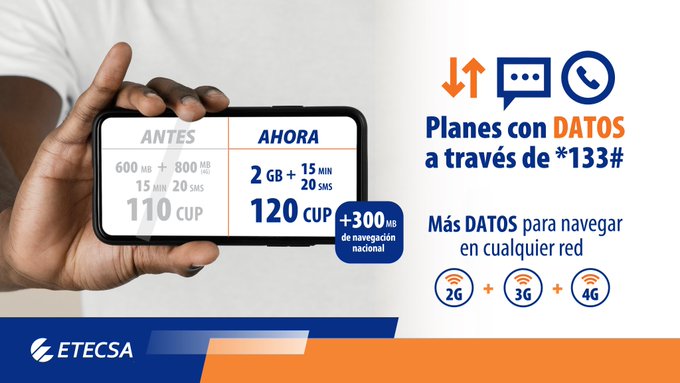Tienes saldo móvil disponible? Entonces estás listo para navegar.  
👉Marca *133#, elige la opción 1: Datos.
Compra los planes que necesites para navegar en cualquier red.
#EtecsaConCuba