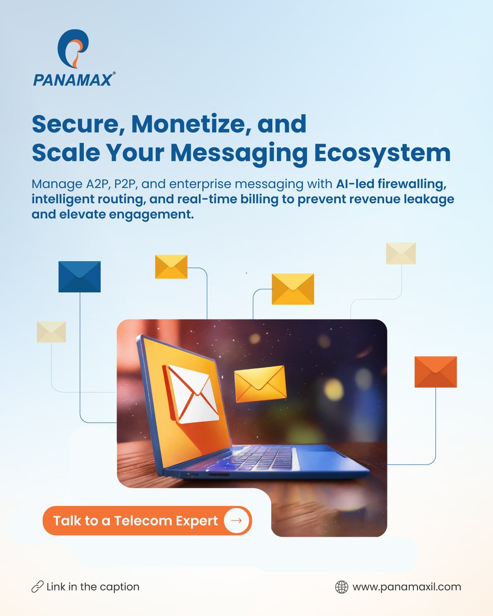 panamax_inc's tweet image. Revenue leakage is happening NOW. Billions lost through A2P routing gaps, P2P billing issues &amp;amp; messaging fraud.

Stop the bleeding with AI-powered firewalls, intelligent routing &amp;amp; real-time billing.

👉 Talk to our experts: shorturl.at/9BC5S

#TelecomTech #FraudDetection