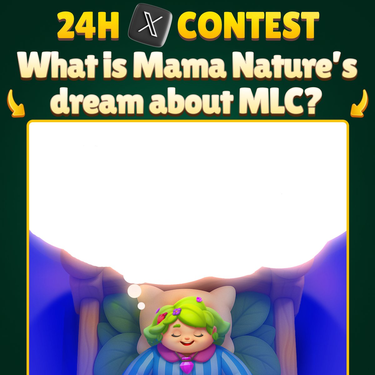 MyLovelyPlanet1's tweet image. 📢 NEW 24H CONTEST
 🔥Complete mama nature&apos;s MLC dream
🎯Be fun and creative
🪙3 winners sharing 150 $MLC (50 each)

To participate
▪️QRT + post MAMA NATURE&apos;s dream
▪️Tag $MLC + #mylovelyDREAM

Good luck, lovely family 💚