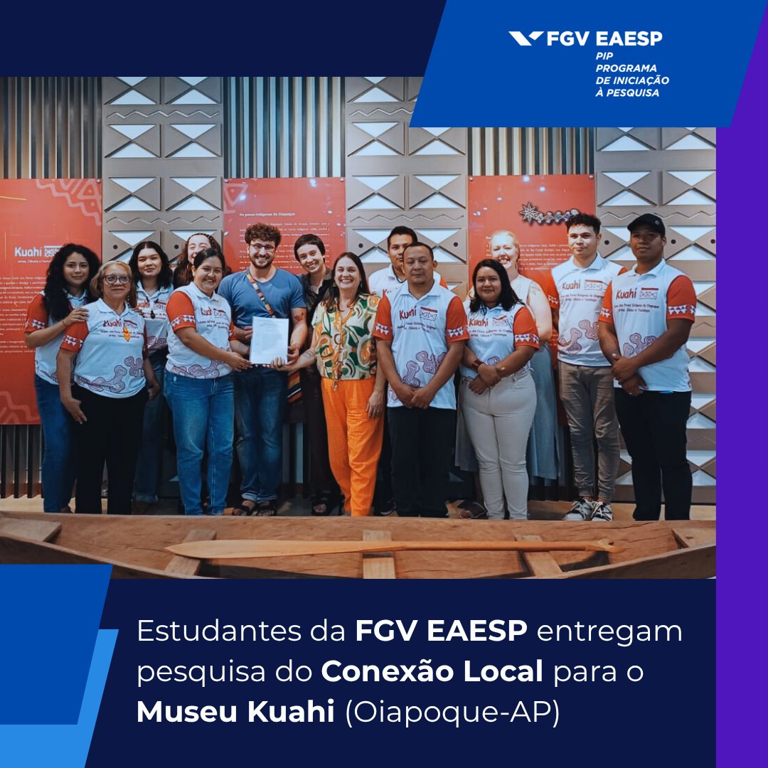 FGV_EAESP's tweet image. Como se constrói um museu? Pedro, Carolina e Sophia entregaram sua pesquisa ao Museu Kuahi no Oiapoque (AP). Quer viver uma experiência como essa? Confira o edital do Conexão Local 2026: : go.fgv.br/tQN3eFz730C  
Inscrições: de 01/08 a 30/09.
#ConexãoLocal #MuseuKuahi #FGVEAESP
