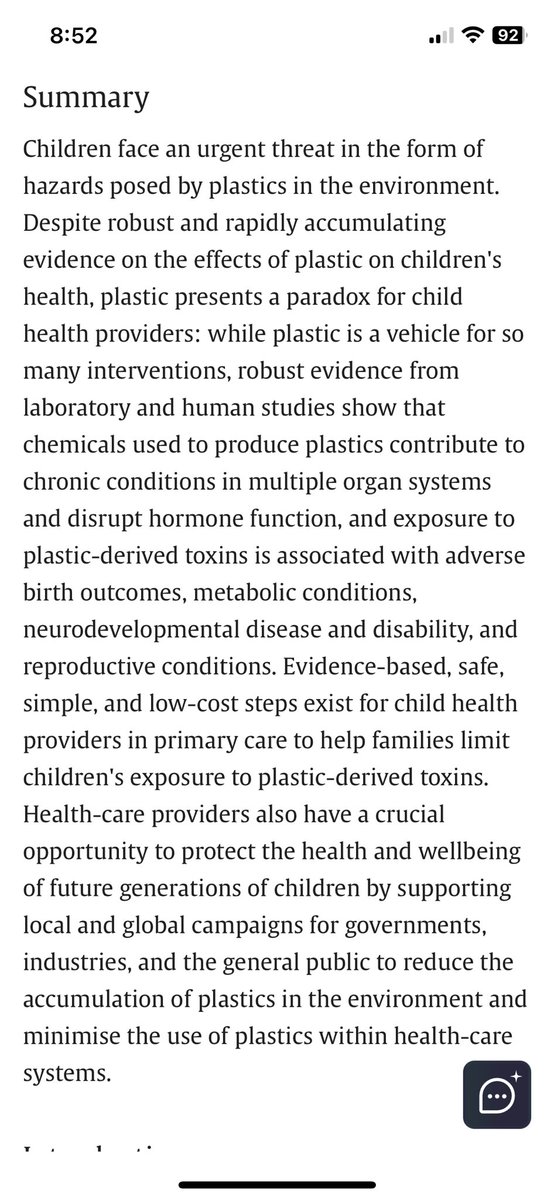 Out today in <a href="/LancetChildAdol/">The Lancet Child & Adolescent Health</a>

The effects of plastic exposures on children’s health and urgent opportunities for prevention

lnkd.in/e8qnapzG
