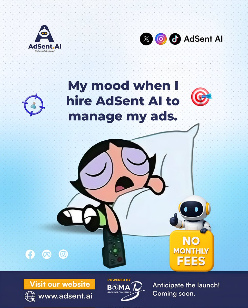 adsent_ai's tweet photo. My mood when I hire @adsent_ai to manage my meta ads, no monthly fees, anticipate the launch, coming soon ✅

Say Hello to "The future of advertising" with Adsent AI, Visit our website https://t.co/ZdSwvISFFh to learn more about our automation product.

#AI
#deprem https://t.co/hVO37cWO0T