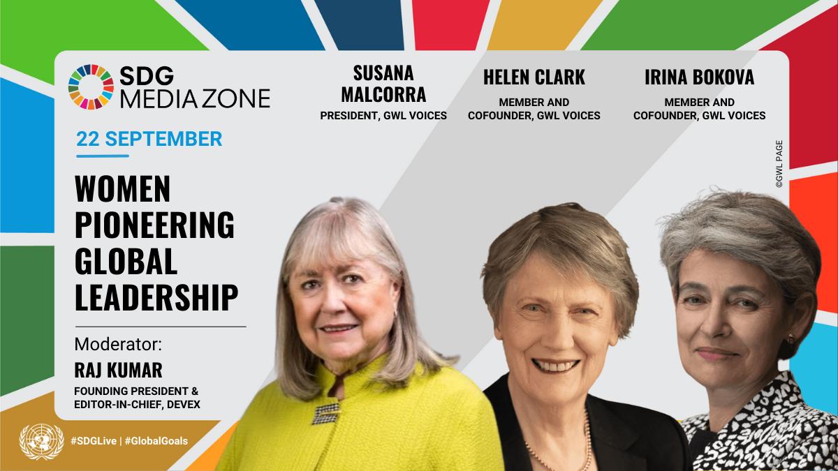 GWLvoices's tweet image. TODAY! 11h #SDGMediaZone: Women Pioneering G. Leadership

GWLVoices founders @IrinaBokova, @HelenClarkNZ &amp;amp; @SusanaMalcorra join @Devex’s @raj_devex to discuss the UNSG race, barriers to leadership &amp;amp; the path to change.

webtv.un.org
@globalgoalsun #SDGLive #GlobalGoals