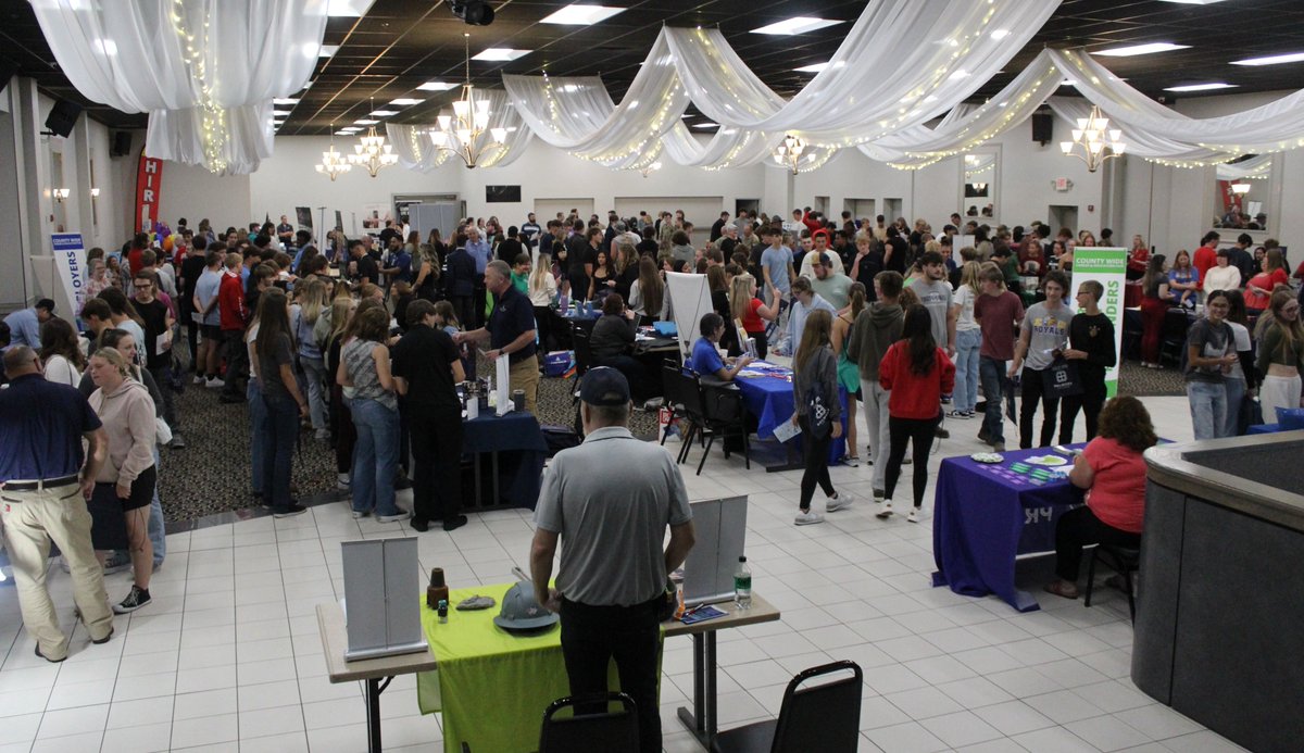 About 800 students converged upon St. Florian Hall in Wintersville to learn about opportunities for their future during the fourth-annual County-wide Career and Education Fair on Sept. 18. #jcesc