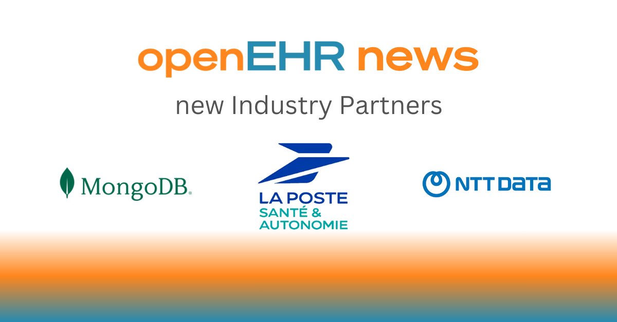 It's a hat-trick! ⚽ 

We're proud to welcome three new industry partners to our global community - <a href="/GroupeLaPoste/">La Poste Groupe</a>, <a href="/MongoDB/">MongoDB</a> &amp; <a href="/NTTDATA/">NTT DATA (Official)</a> 

openehr.org/a-trio-of-new-…

#openEHR