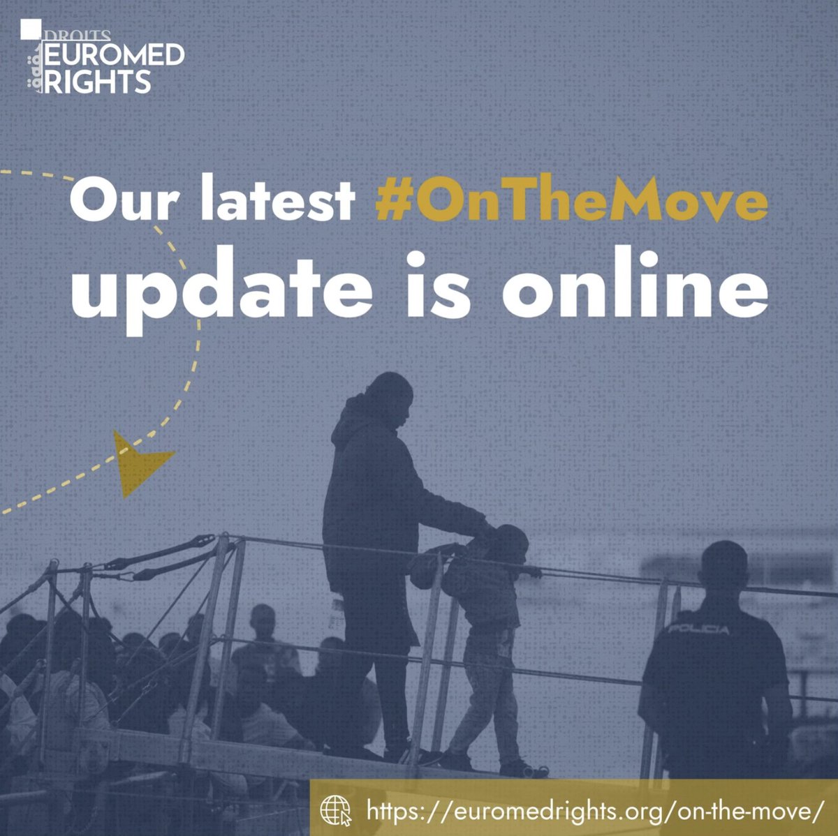 🚨#Migration: our latest #OnTheMove update is online!

➡️🇮🇹 New agreement with Turkey to "prevent irregular migration"
➡️🇹🇷 5 migrants die in collision with Turkish coast guard vessel
➡️🇧🇪 Stricter rules for family reunifications

🔗Read more: euromedrights.org/on-the-move/